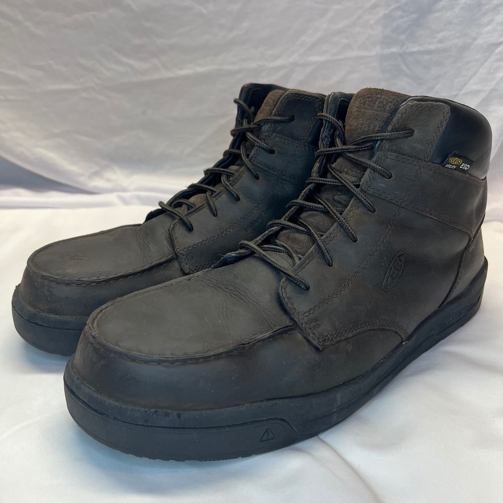 KEEN Men's Black Leather
Composite Toe Lace-Up Boots